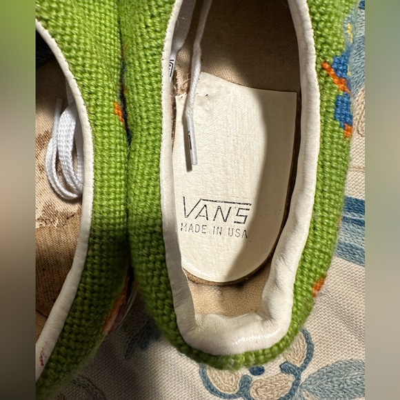 Vans Van Doren 1960’s Vintage Needlepoint Butterfly Skate Sneakers.  Size 9.5 - Picture 9 of 14